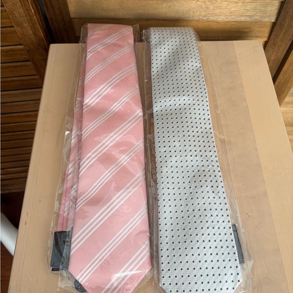 Set of Elegant Pink and Gray Men's Ties